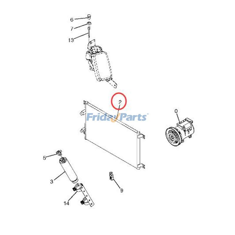 A/C Condenser Core 4617327 for John Deere Excavator 120C 160C 180 180CW 600C 650DLC 800C 850DLC for less