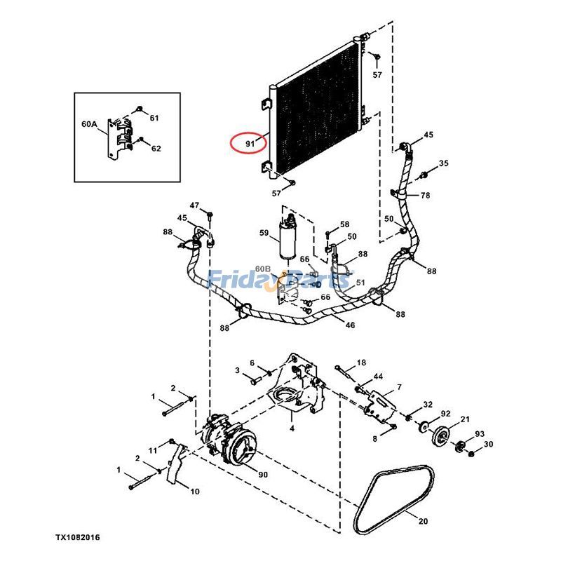 Excavator A/C Condenser Core