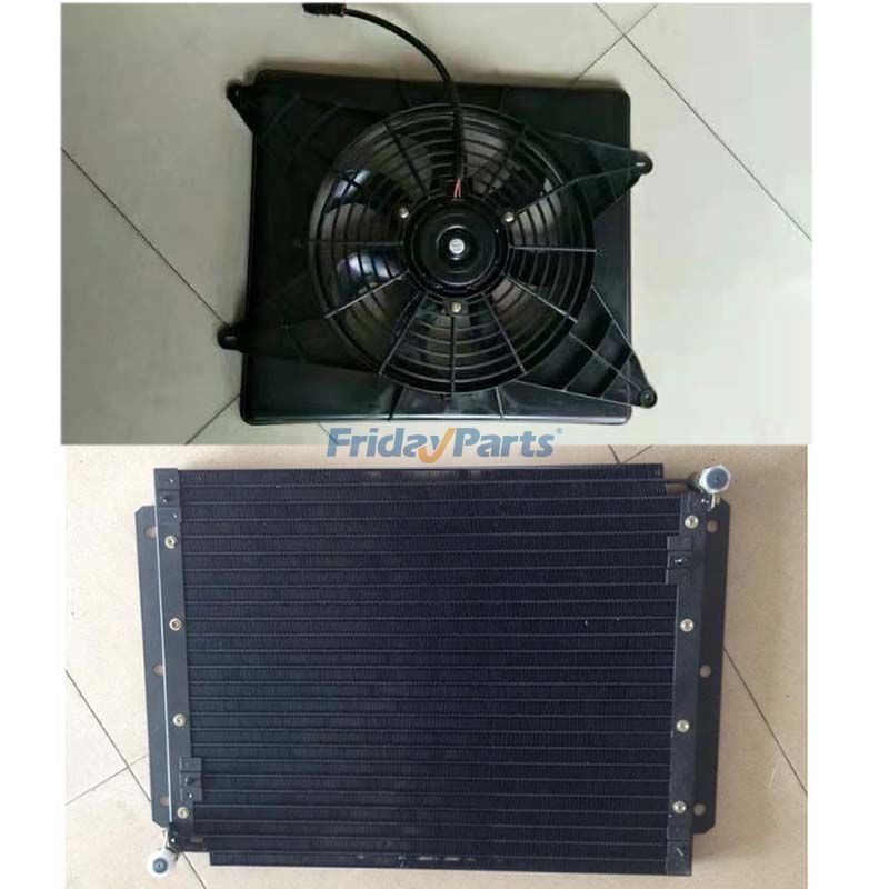 Núcleo y ventilador del condensador de aire acondicionado 2520-6004 440204-00002 para Komatsu Doosan Daewoo S150LC-7B SOLAR 130LC-V 220LC-6 290LL DL200 MEGA 200-V para Excavadora