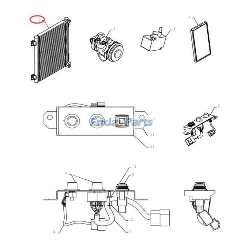 A/C Condenser Core Kobelco CASE New Holland for Excavator