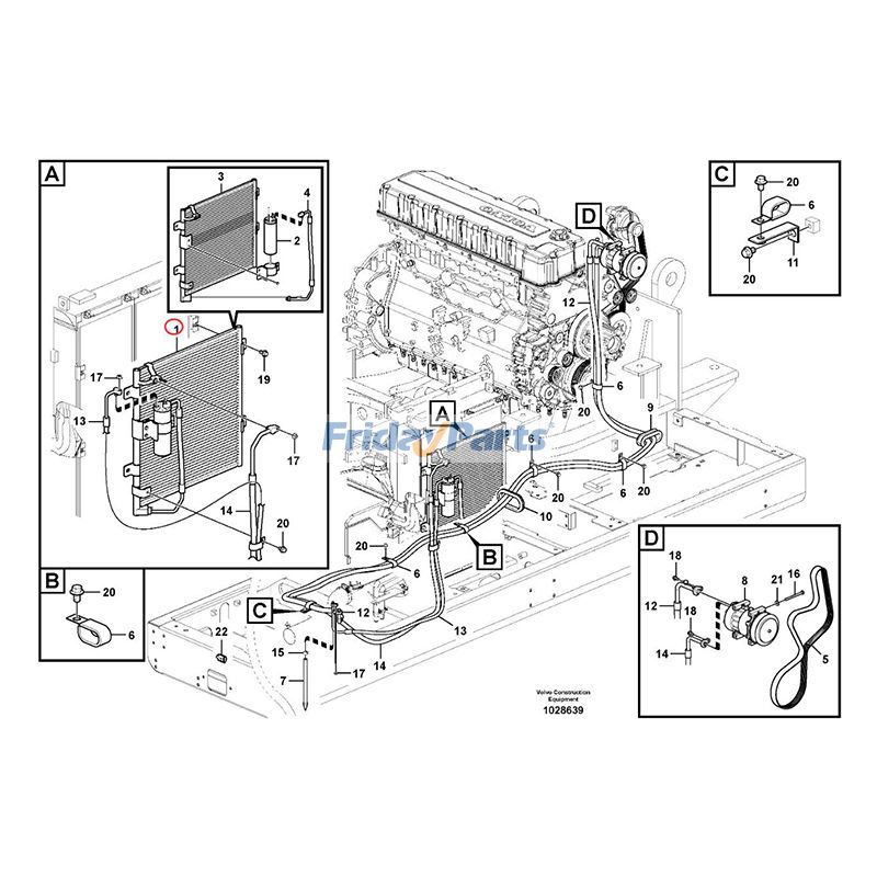 FridayParts A/C-Kondensatorkern