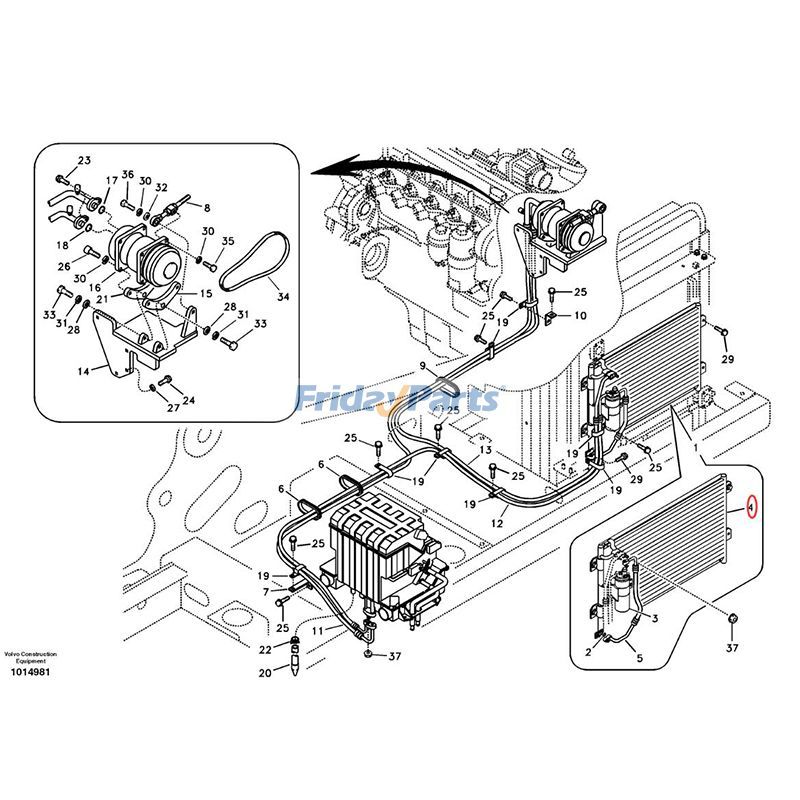 A/C Condenser for Excavator,Loader