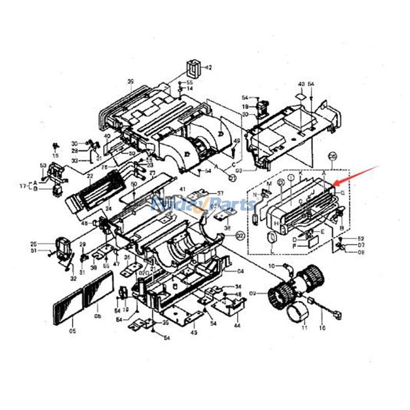 エアコページ♪ A/C Evaporator 4475689 for Hitachi Excavator ZX125US