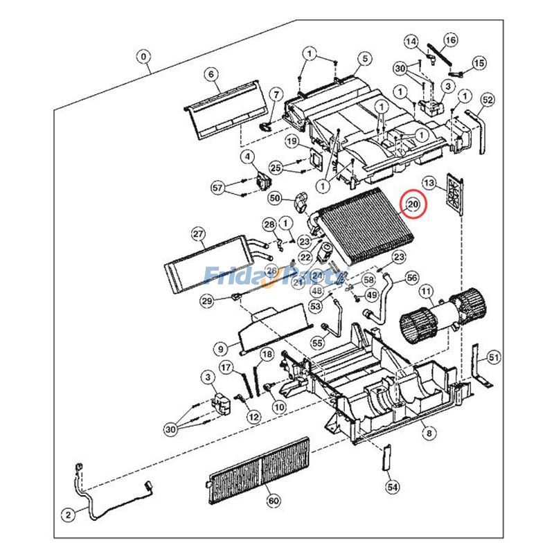 Plaque d'évaporateur de climatisation John Deere de FridayParts