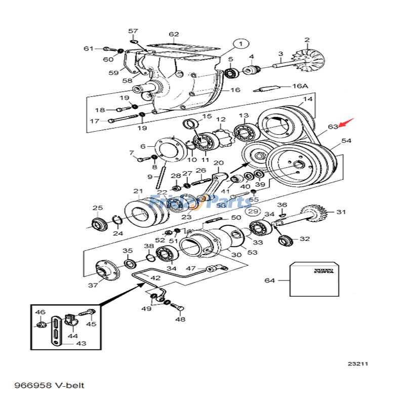 Keilriemen 966958 für Volvo Penta TAMD103A TD100CHC TD100CRC TD121CHC TMD100C TMD102A TAMD102A TAMD102Dfür 