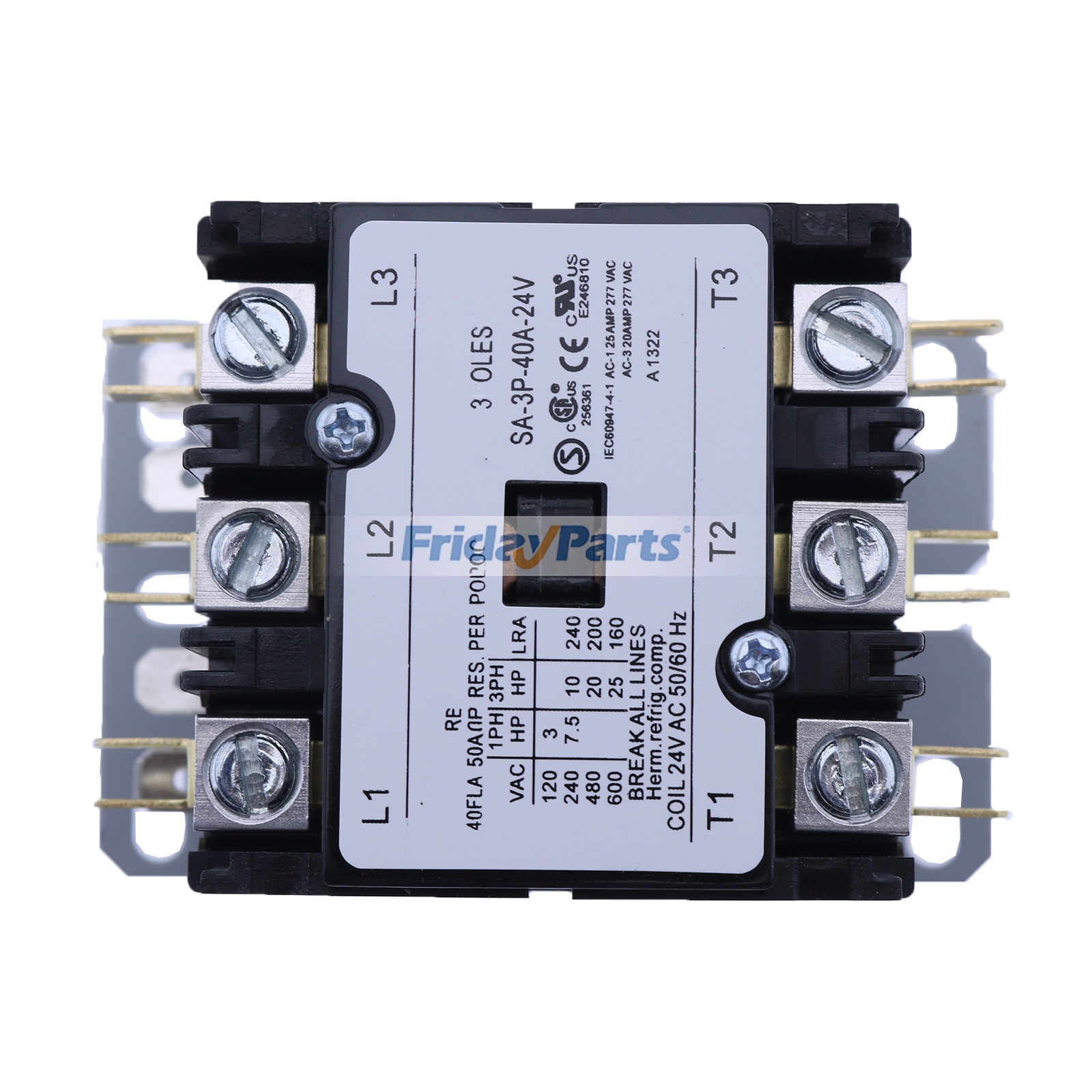 FridayParts AC-Schütz für bestimmte Anwendungen, 3-polig, 40FLA, 50 A, 600 V, 42-104521-12