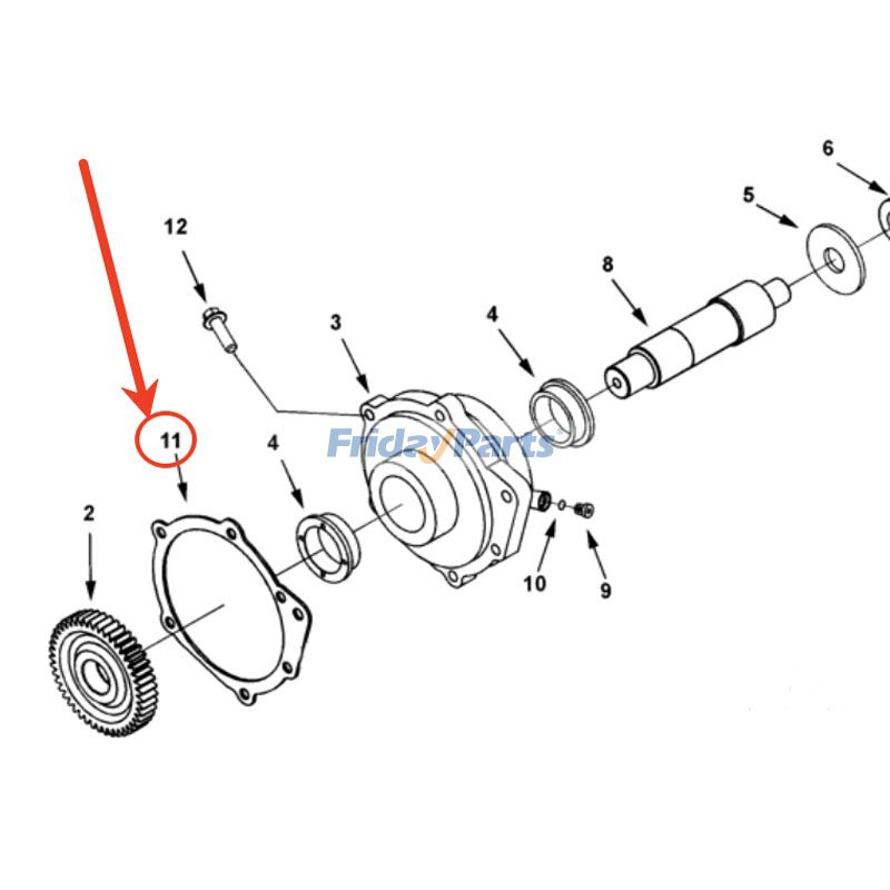 Junta de soporte de transmisión auxiliar 3332297 para motor Cummins QSK60 QSK45, camión volquete Komatsu 930E-2 Para KOMATSU