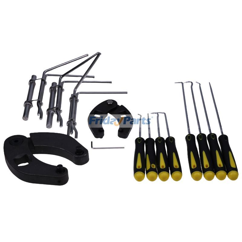 Adjustable Gland Nut Universal Hydraulic Cylinder Spanner Wrench 1266 7463 & Piston Rod Seal U-cup Installation Tool Kit Set J05321 for Most Farm