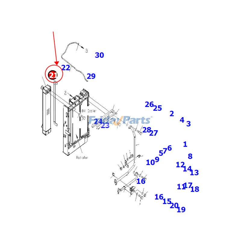 Postenfriador 203-01-71110 2030171330 para excavadora Komsatu PC130-7 PC130-7K Para KOMATSU