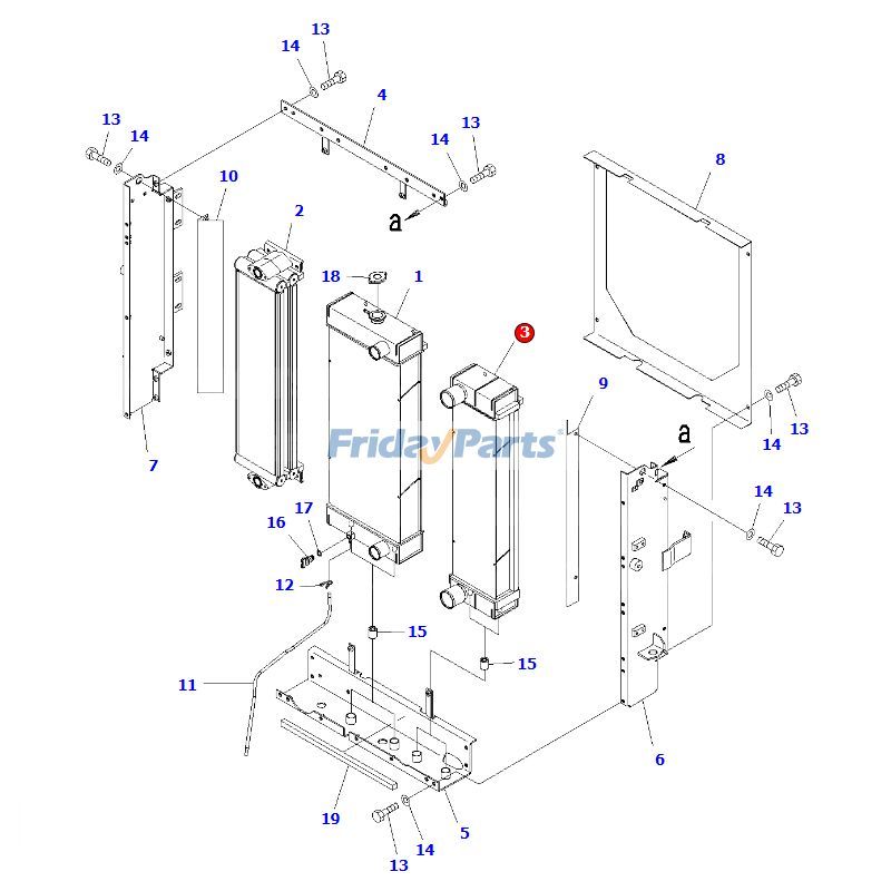 Postenfriador 418-03-41130 para cargadora de ruedas Komatsu WA200-6 WA200PZ-6 WA250-6 WA250PZ-6 Para KOMATSU