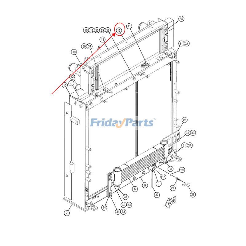 Postenfriador 508-6292 para excavadora Caterpillar CAT 320 323 326 Máquina forestal 538 Para CAT