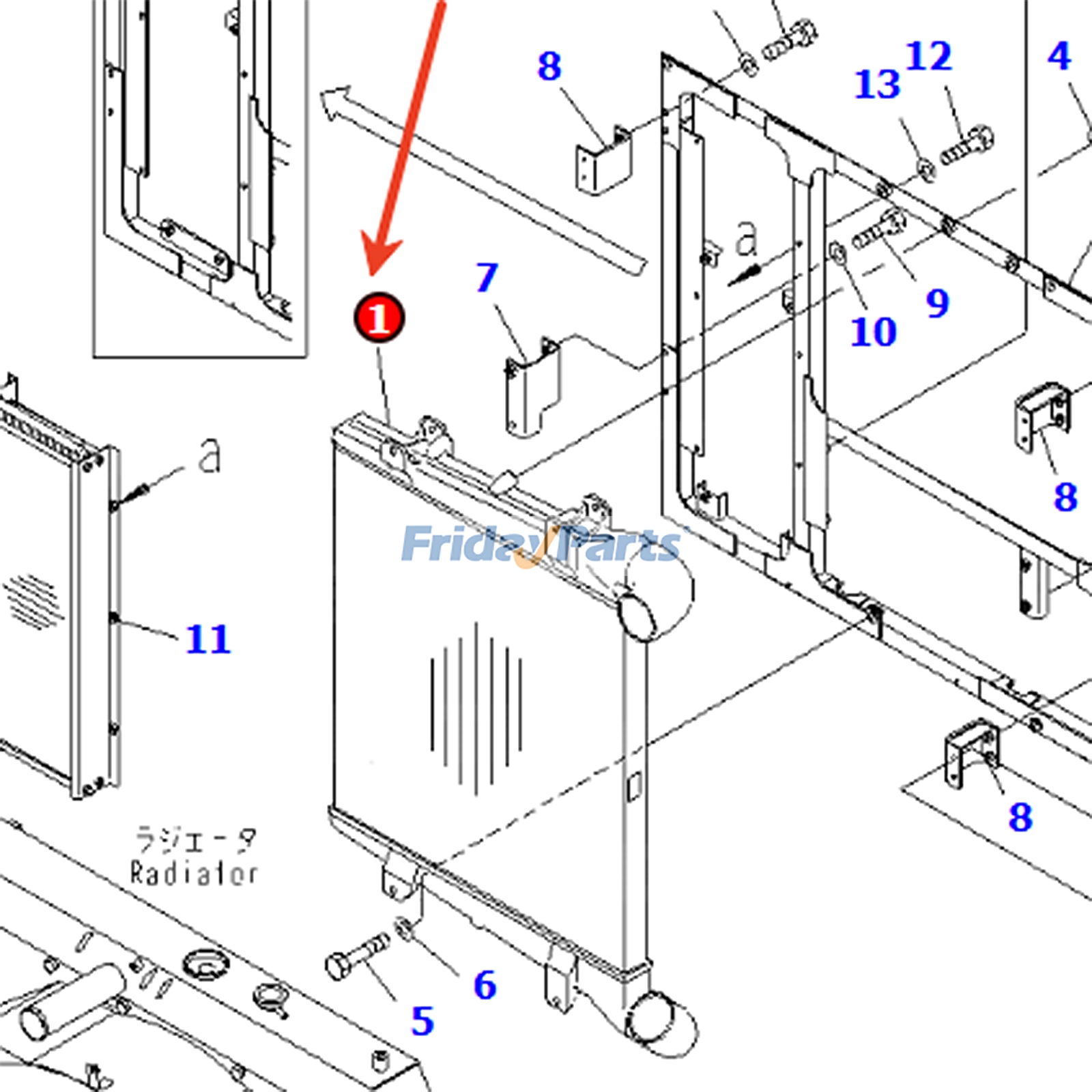 Enfriador posterior 6240-61-4410 para motor Komatsu SAA6D170E-3F-8 Camión HD605-7 HD465-7 Para KOMATSU