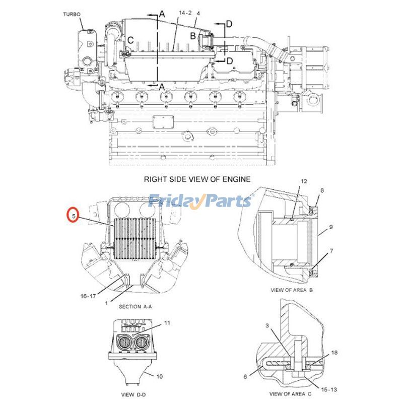 Aftercooler for Engine,Marine