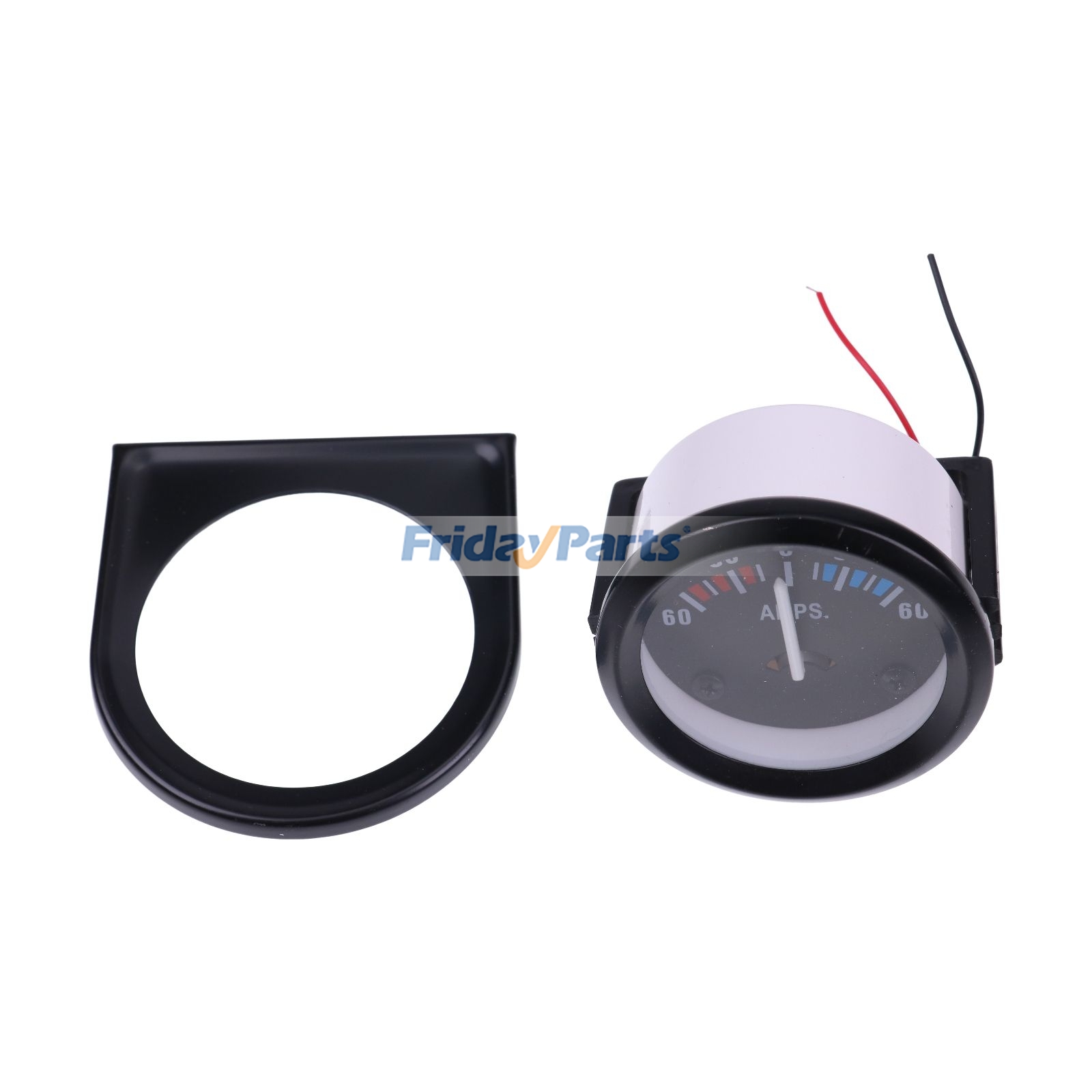 2 Zoll Amperemeter mit schwarzem Zifferblatt und schwarzer Lünettefür Fahrzeug,Industrielle Ausrüstung