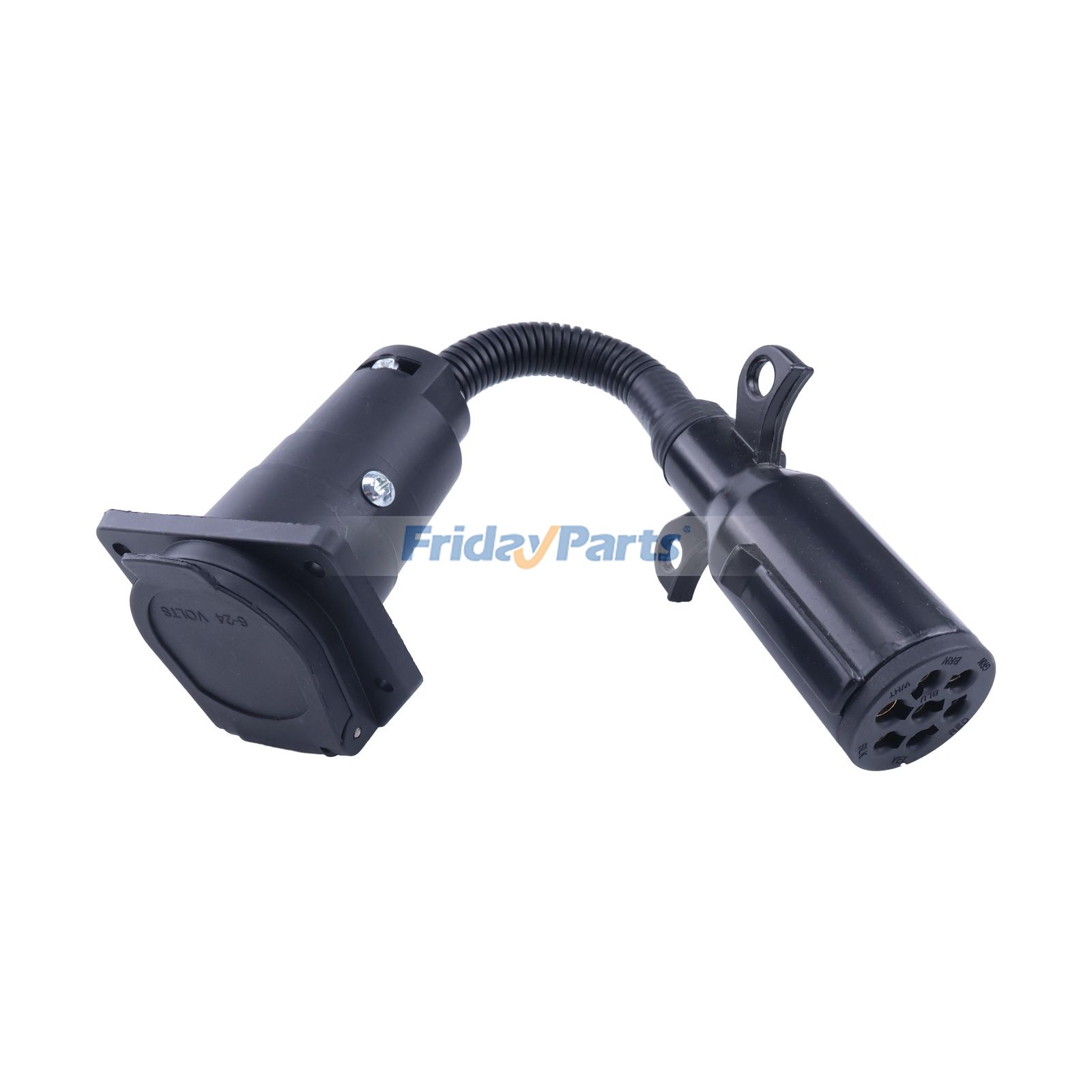 アフターマーケットバイヤー TC1077P 3インチ 7ウェイ ラウンド - 7ウェイ フラット トレーラーコネクタアダプター（トレーラー用）