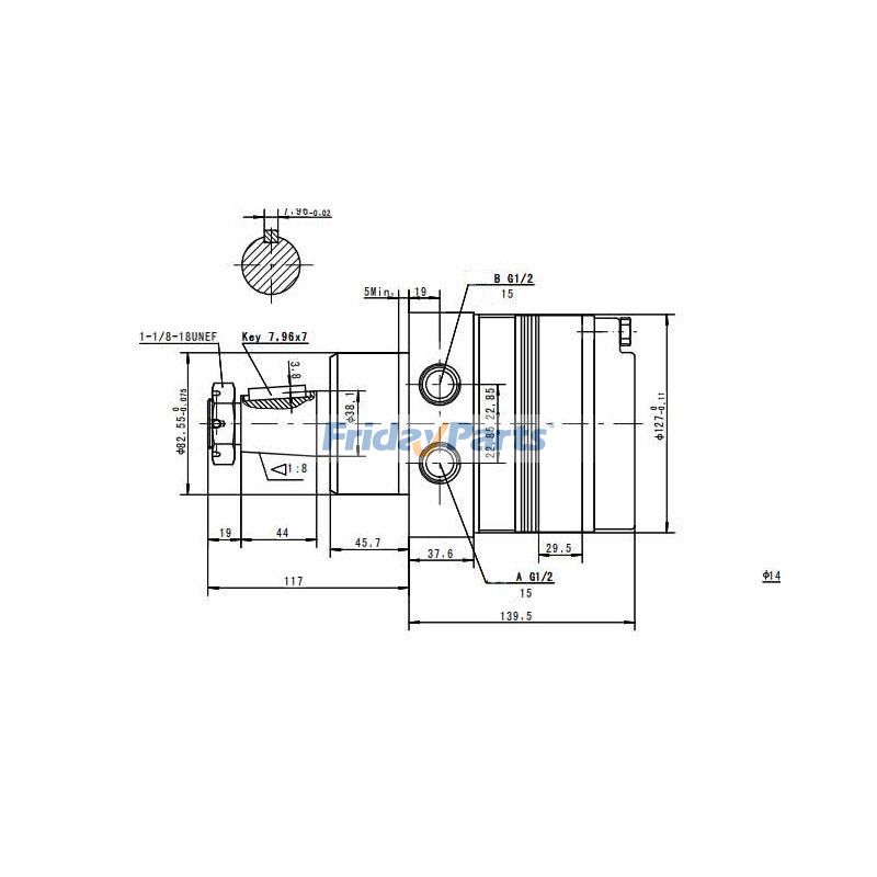 Motor hidráulico Danfoss 636AG00104A de repuesto para excavadora/cargadora/bulldozer Para Danfoss
