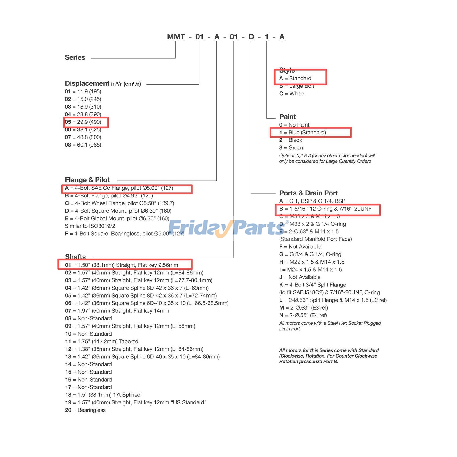 Motor hidráulico Danfoss MMT05A01B1A de repuesto para excavadora, cargadora, bulldozer y maquinaria marina. Para Danfoss
