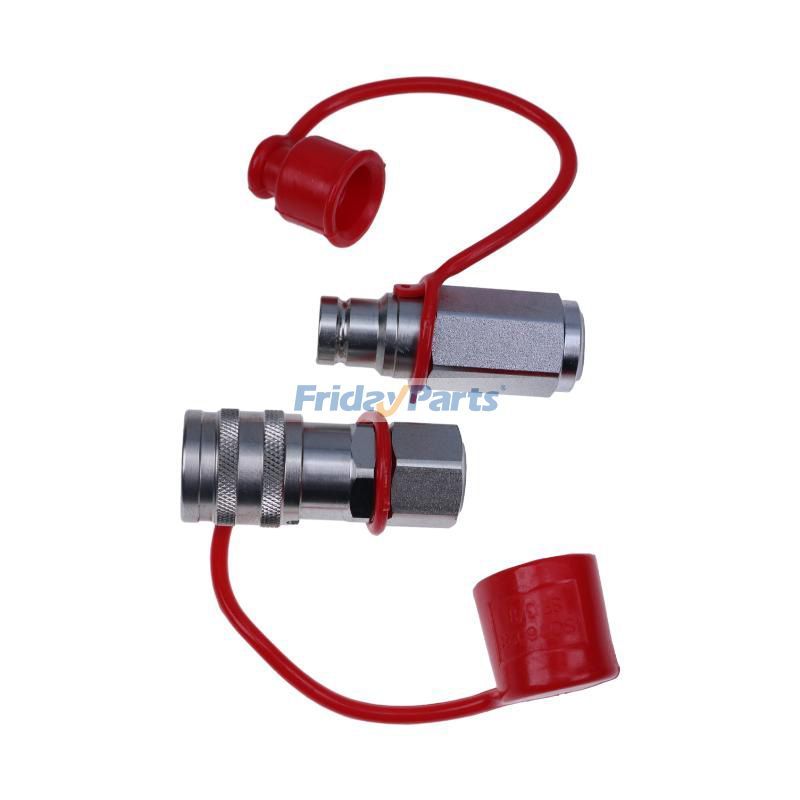 FridayParts 3/8 Zoll flaches Gesicht 3/8 Zoll NPT-Gewinde Hydraulischer Schnellkupplungssatz