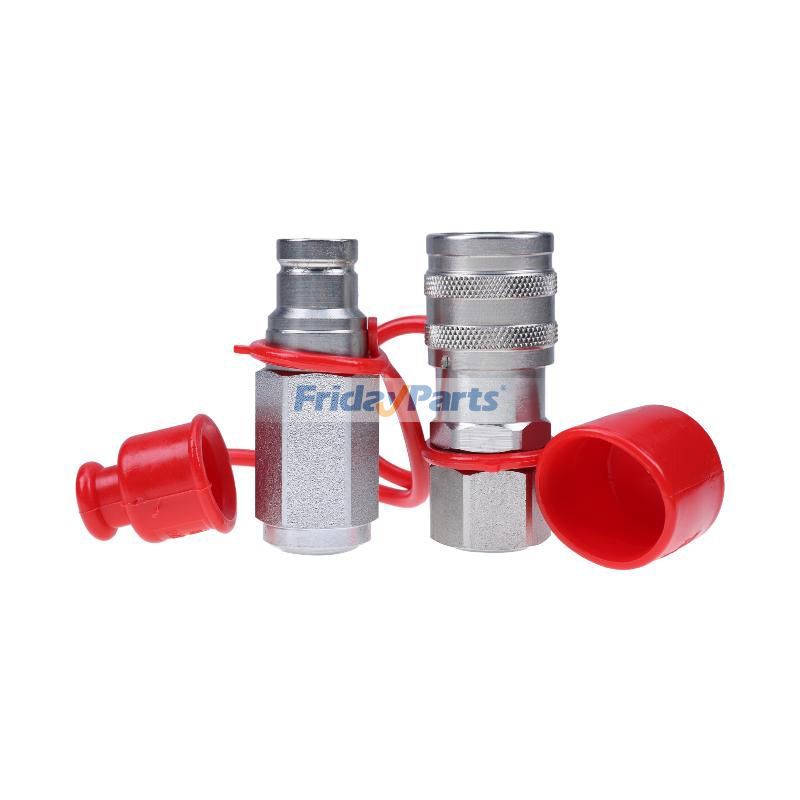 Aftermarket SUMMIT FF38-06N-SET Hydraulischer Schnellkupplungssatz, 3/8 Zoll, flache Oberfläche, 3/8 Zoll NPT-Gewinde