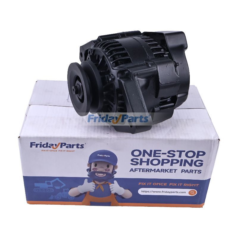 90 Amp Black Mini Denso Style V-Belt 1Wire Street Race Alternator ES1004BK for Chevy Chevrolet Nova 1962-1979