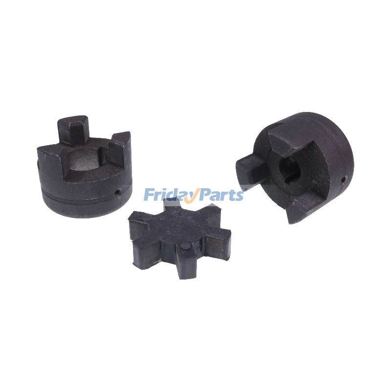 Aftermarket Uniersal 1/2" to 7/8" L075 Flexible 3 Pieces L-Jaw Coupling Set Rubber Spider for Tractor