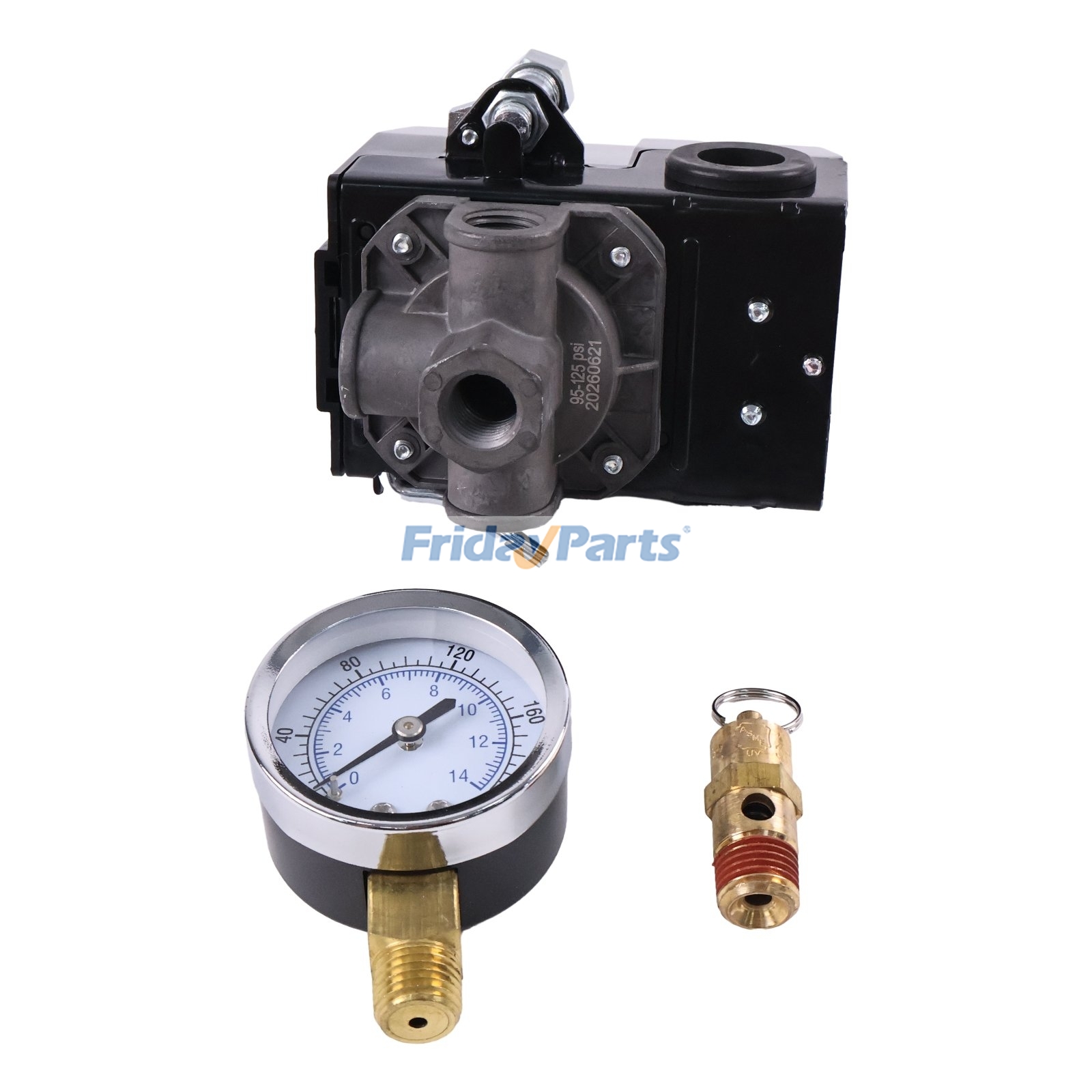 Pressostat Lefoo LF10-L4H de rechange, 95-125 PSI, 1/4" NPT, 4 ports, pour compresseur d'air