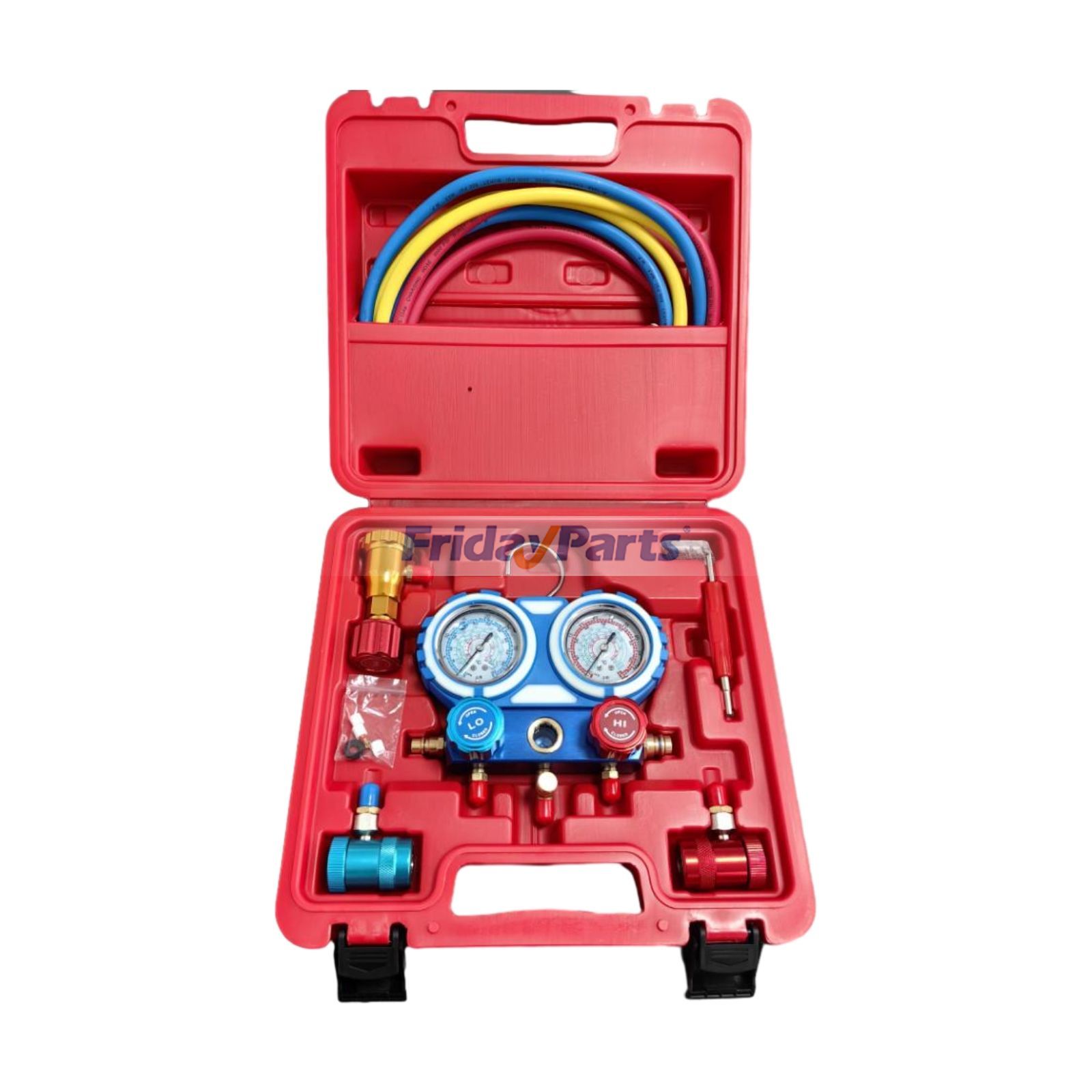 Aftermarket PB Motor Tech FQ-9001 3-Way AC Manifold Gauge Set for Refrigerant R134A R22 R404A