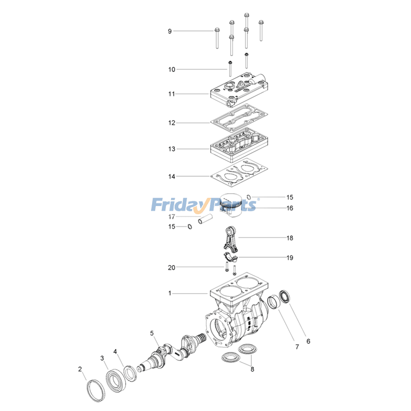 Truck Air Brake Compressor for Howo 636 CC