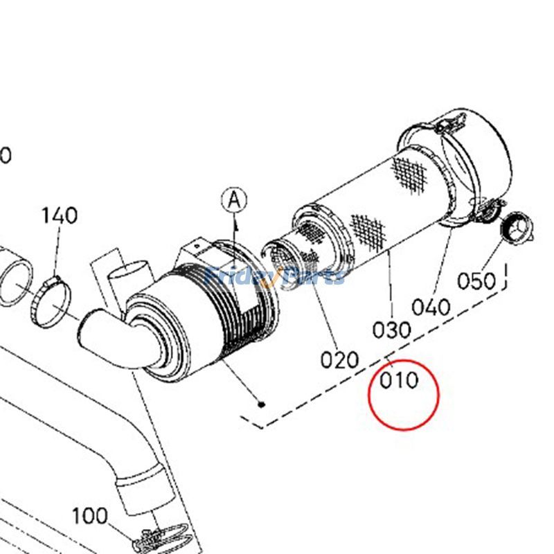 Conjunto de filtro de ar RD809-42200 RD809-42202 para escavadeira Kubota KX080-3 para Escavadora 