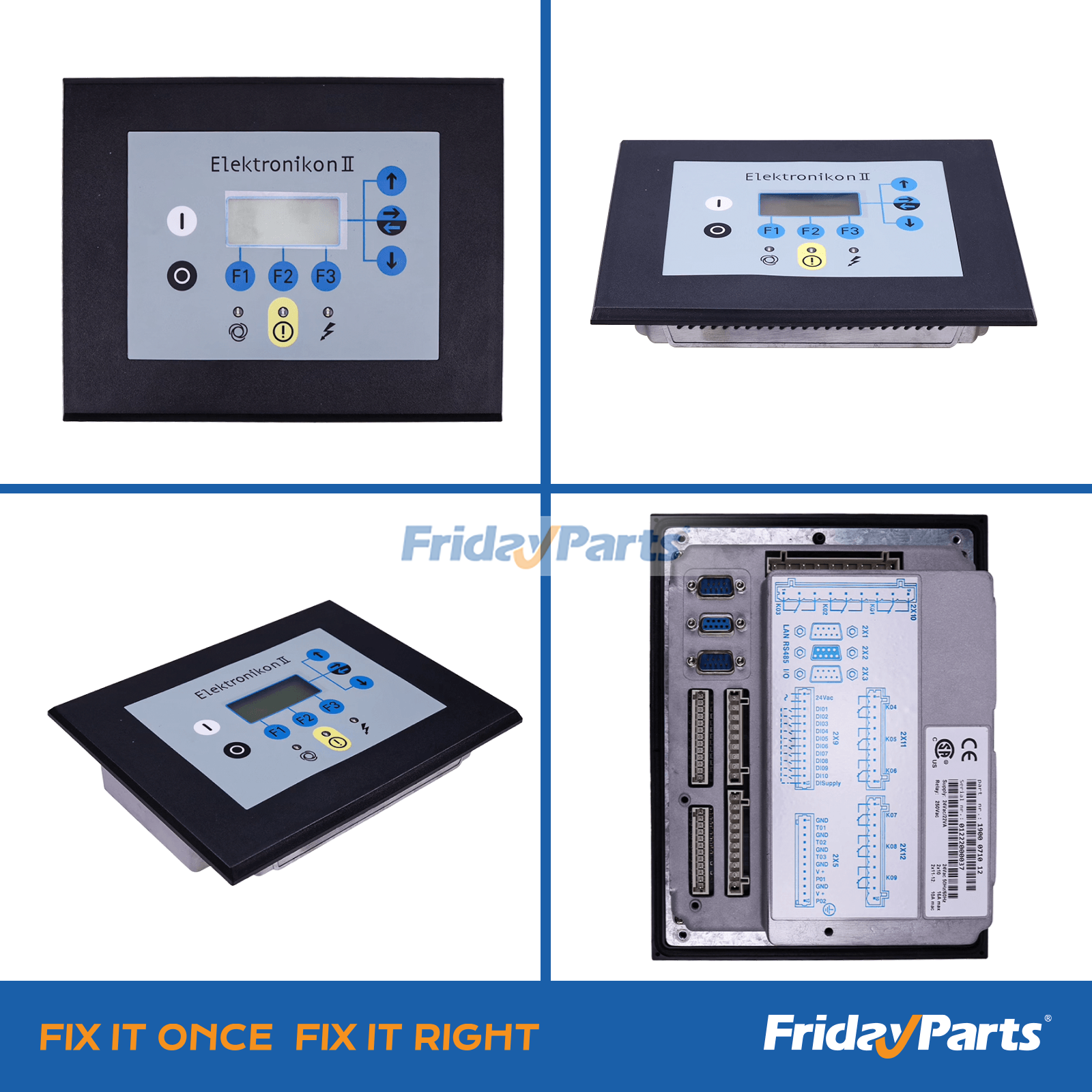 Close-up detail of Electronikon controller panel 1900071012 for Atlas Copco GA55 GA75 GA22