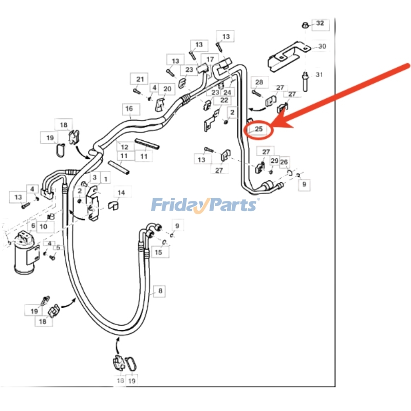 Tube d'aspiration du climatiseurpour Moteur,Tracteur