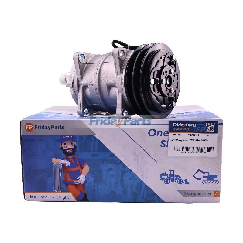 Aftermarket Seltec TM-13HD 135mm 2 Groove 12V A/C Compressor WR28164 140614 241310 137838 102-574 for Tractor Windrower Telehandler Loader Sprayer