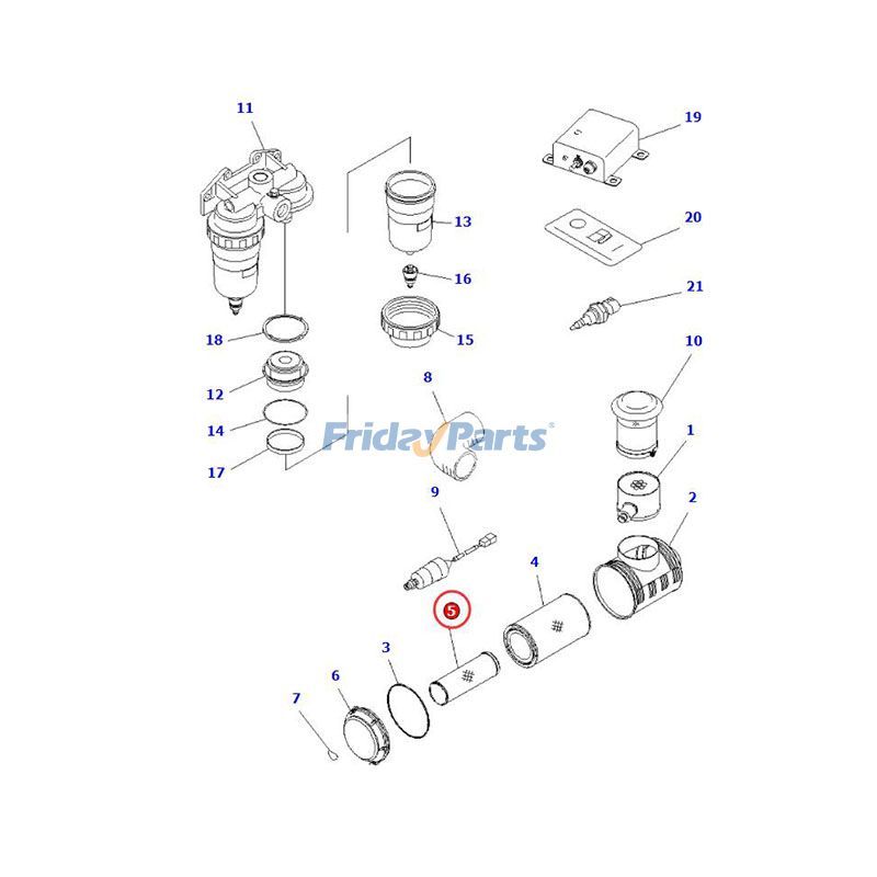 Luftfilter 600-185-6120 für Komatsu-Motor SAA6D140E Bagger PC350 PC400 PC450für Für KOMATSU