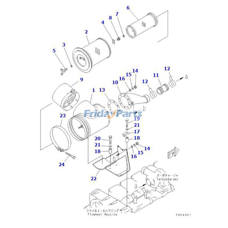 FridayParts 1 Satz Luftfilter PC650-5 PC710-5 PC800-6