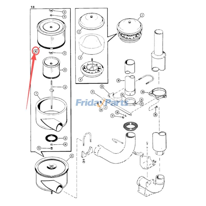 Filtro de aire A43734 para motor CASE A451BD A504BD Tractor 1270 1370 Cargadora W14 W18 W20B W20C W24C Para CASE,Para Donaldson,Para OTRA MARCA,Para Baldwin,Para Fleetguard,Para WIX