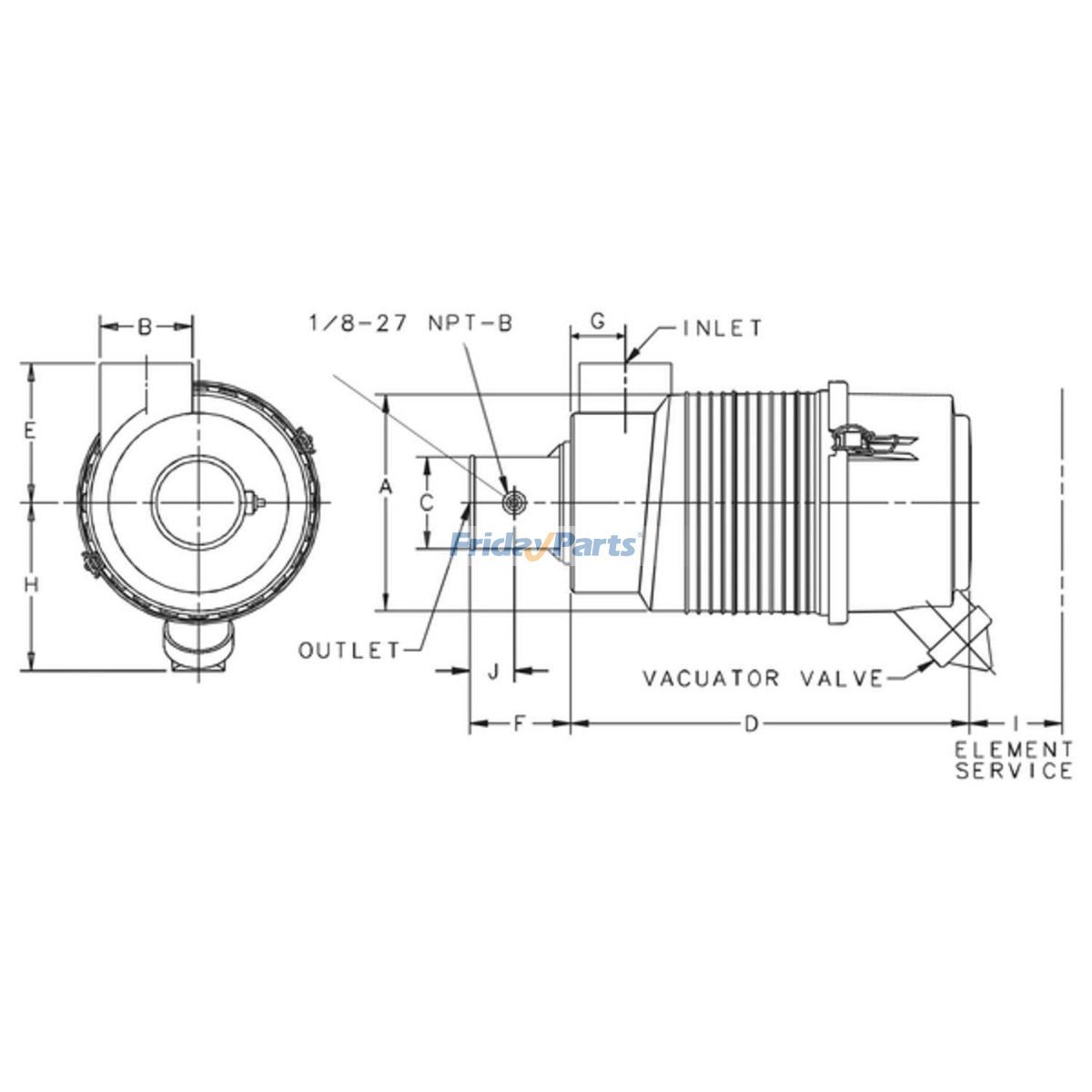 Conjunto de filtro de aire G042546 - Sustituye a Donaldson