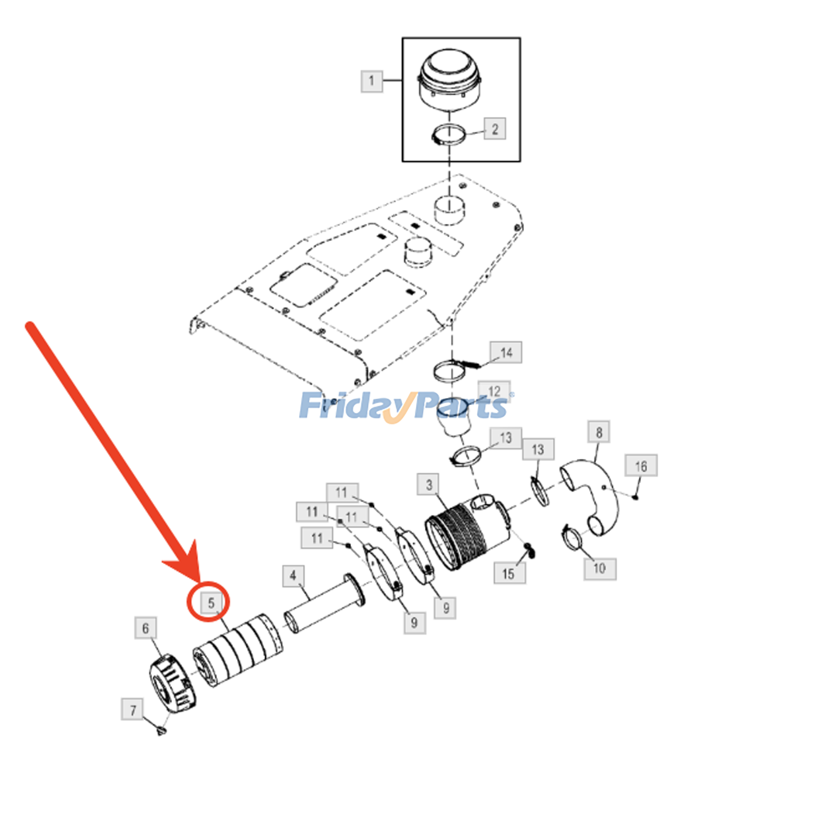 Repuesto Filtro de aire AT300487 para motores John Deere 4045 6068, excavadoras 250P, 644P, 200DLC, 2154D y cargadoras 444J, 624J y 700L compatible con Topadora,Motor,Excavadora,Pala cargadora,Arrastrador Para Donaldson,Para JOHN DEERE,Para Fleetguard FridayParts