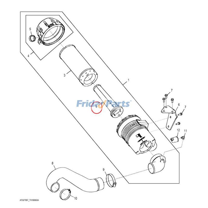 Luftfilterelement AT336803 für John Deere Lader 313 315 318E 319E 320E 323Efür Für JOHN DEERE