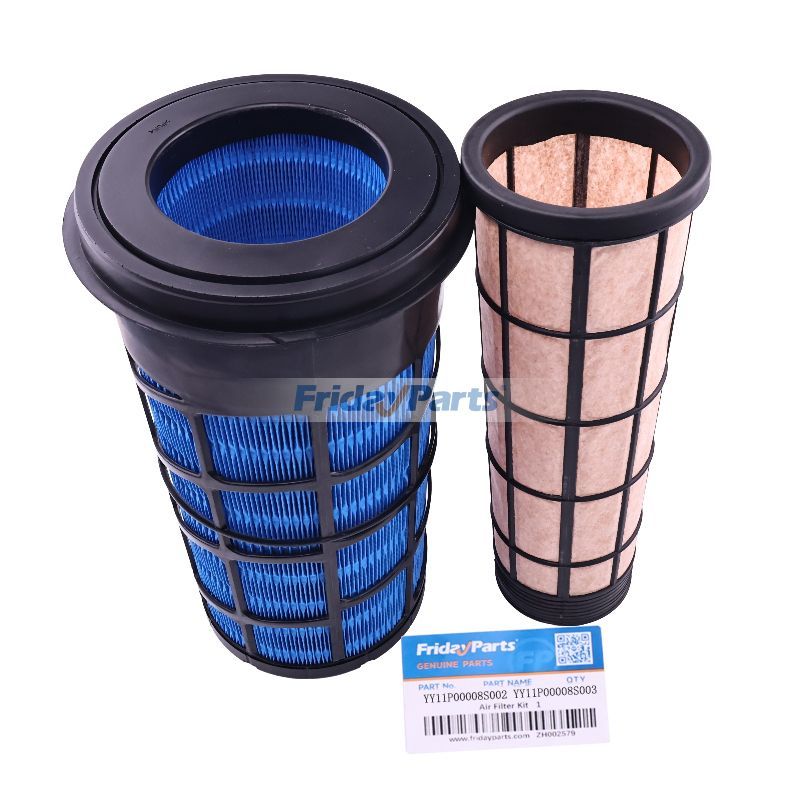 Air Filter Kit YY11P00008S002 YY11P00008S003 for Kobelco SK130-8 140SR 140SR-3 ED150 ED150-2 SK135SRLC-2 SK140SRLC New Holland E135B E135BSRLC Excavator 