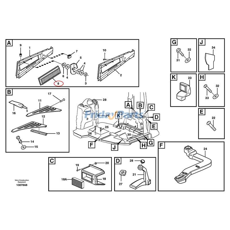 Air Filter EC240C EC55C EC60C EW140E L70E L90E T450D in Stock in China