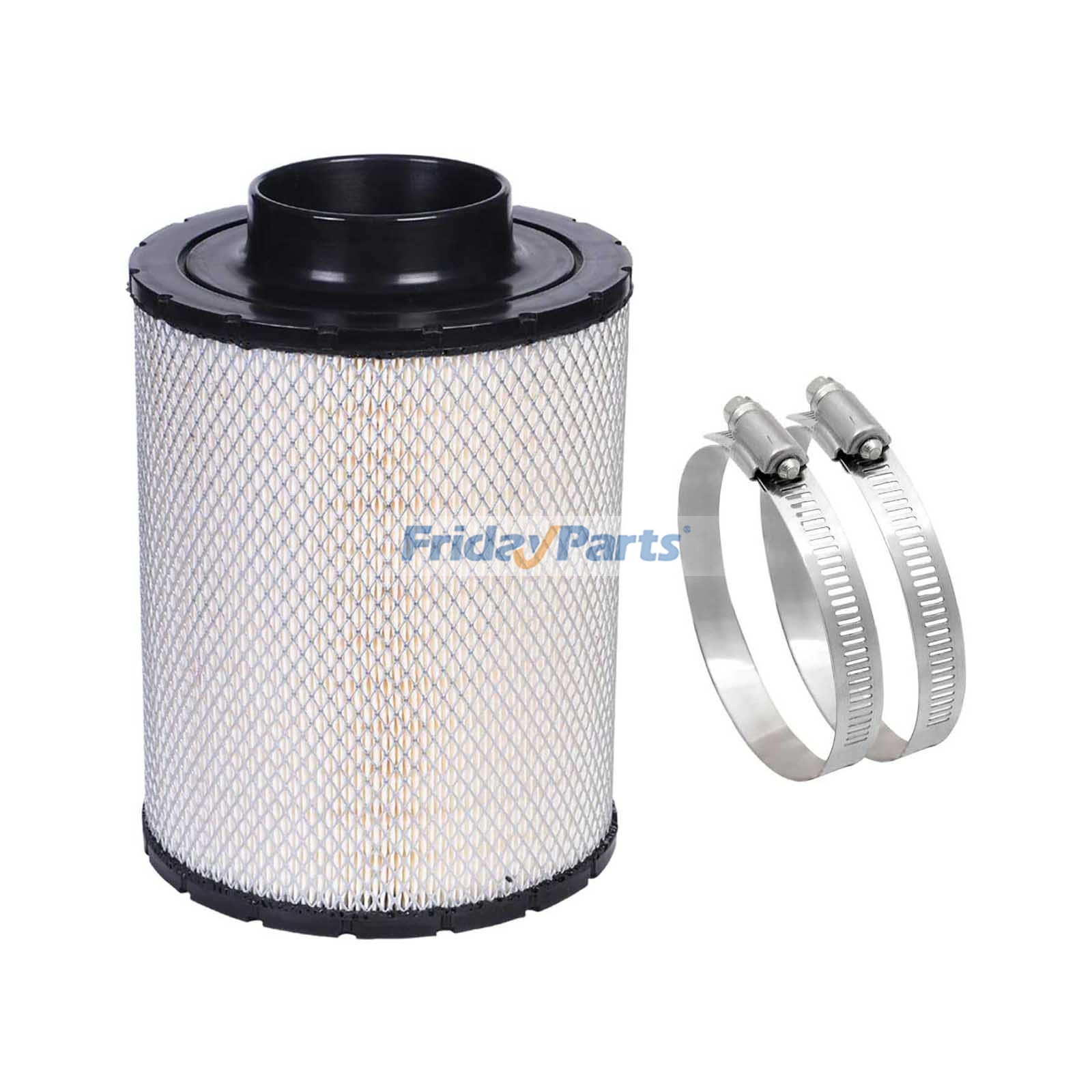 Air Filter With 2 Clamps for Cummins Engine 6BTA5.9 Ingersoll Rand Compressor HP450W - Replaces Donaldson B085011 Fleetguard AH1141 Baldwin PA2818 Wix 46637