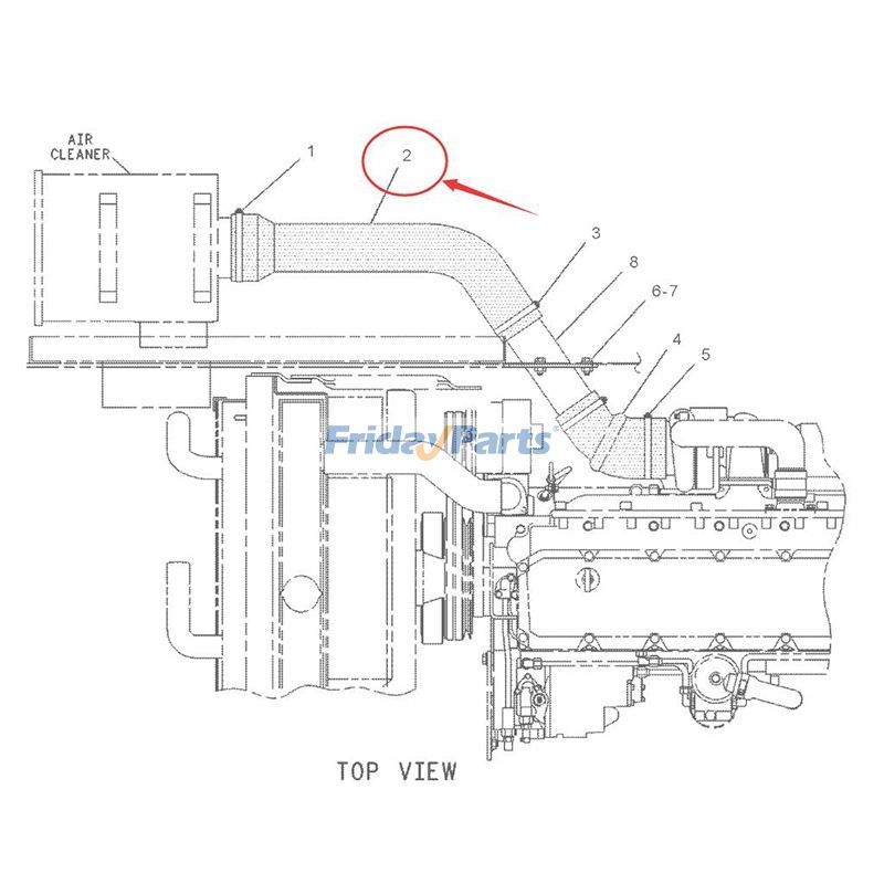 Luftschlauch 118-9892 für Caterpillar CAT 320B 320BL 320BLN 320BN 320BS Bagger 3116 Motor