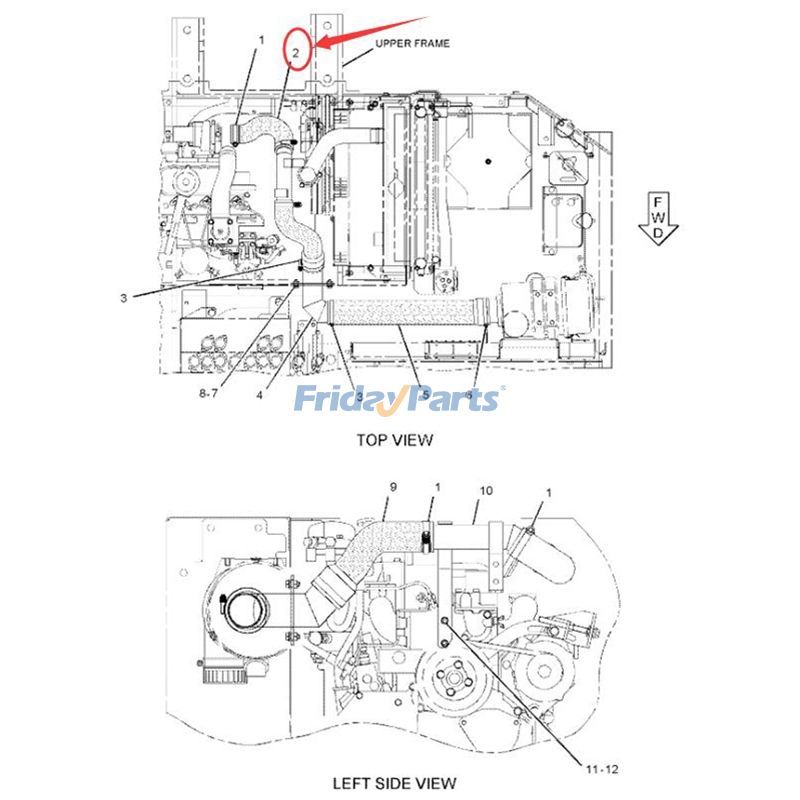 Luftschlauch 190-5851 für Caterpillar CAT E312C 312C 314C Bagger 3064 Motor