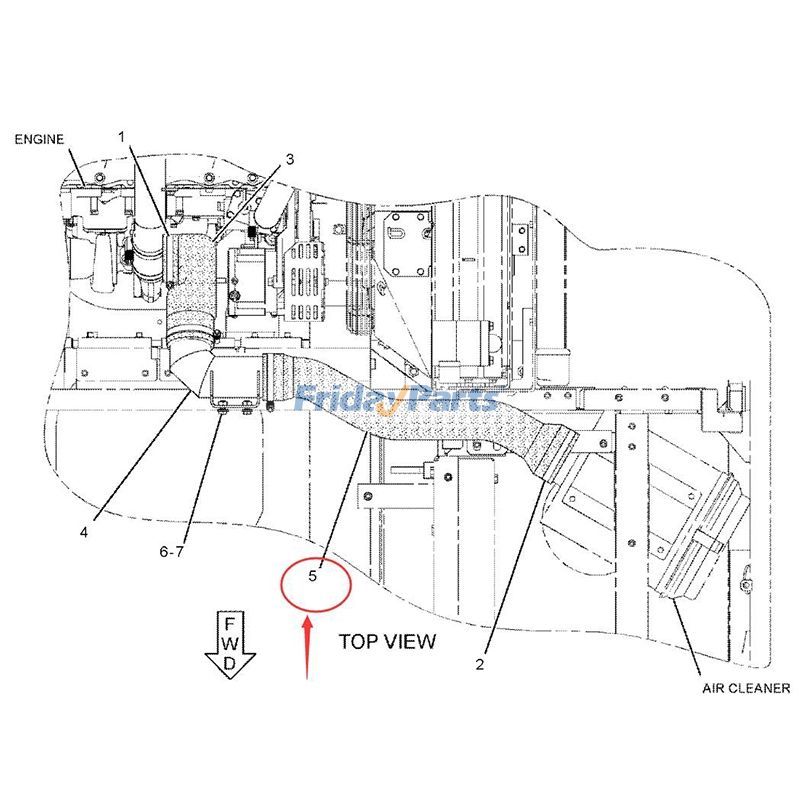 Luftschlauch 239-6687 für Caterpillar CAT 324D 325D 326D2 329D E329D2 329D2 330D2 M325D Motor C7 C-7 C7.1