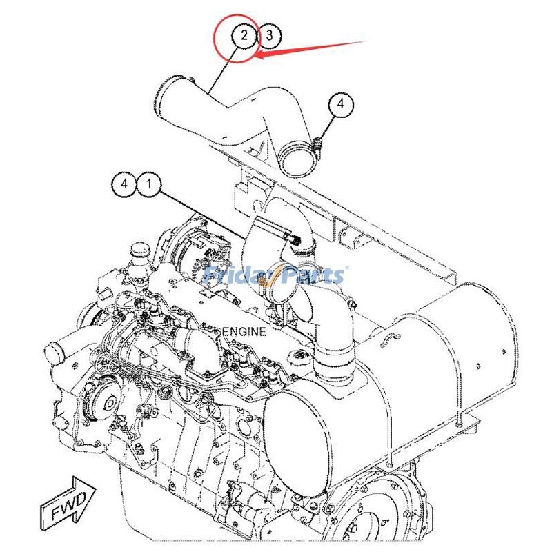 Luftschlauch 279-7907 für Caterpillar CAT 320D 320D2 320D3 323D 323D3 Bagger C6.4 C7.1 Motor