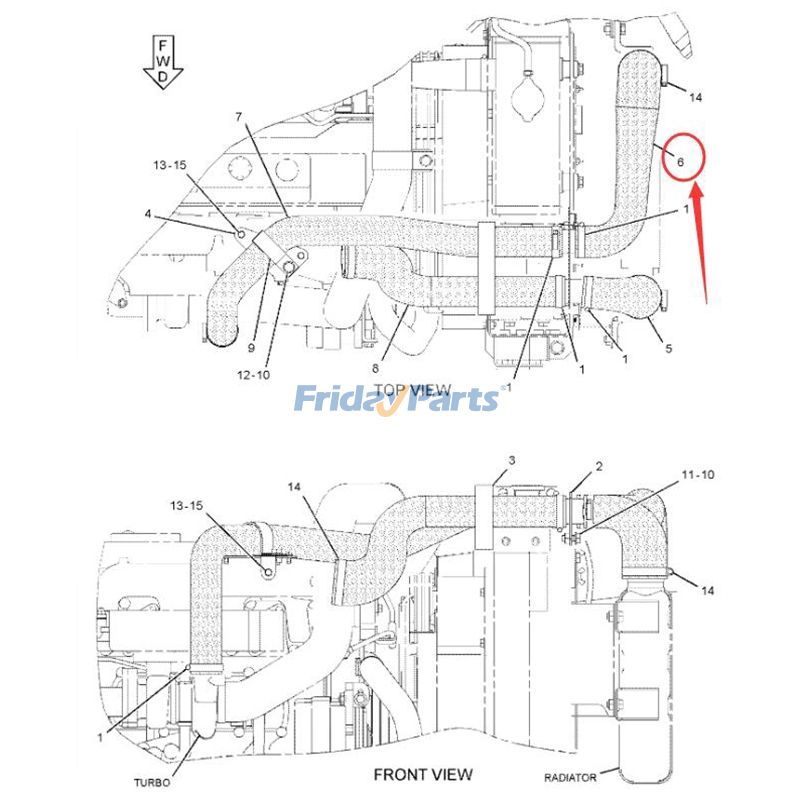Luftschlauch 311-7438 für Caterpillar CAT E307D 307D E307E 308D Mini-Hydraulikbagger 4M40 Motor