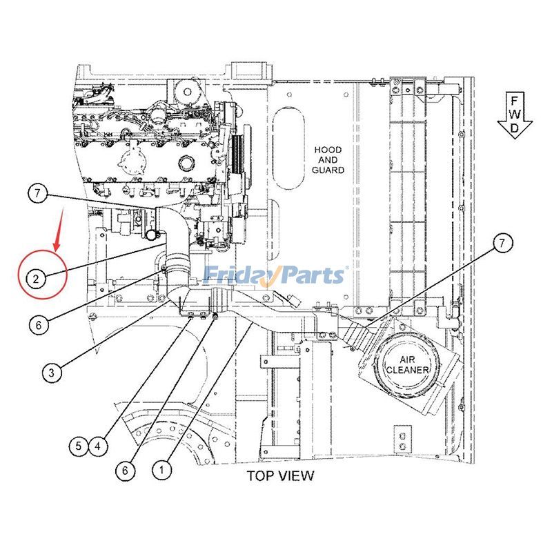 Luftschlauch 416-4457 für Caterpillar CAT 326D2 329D2 E329D2 330D2 Bagger C7.1 Motor