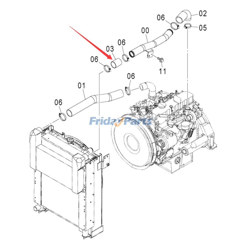 Air Intake Hose 4411793 for Hitachi IZX200 IZX210F UCX300