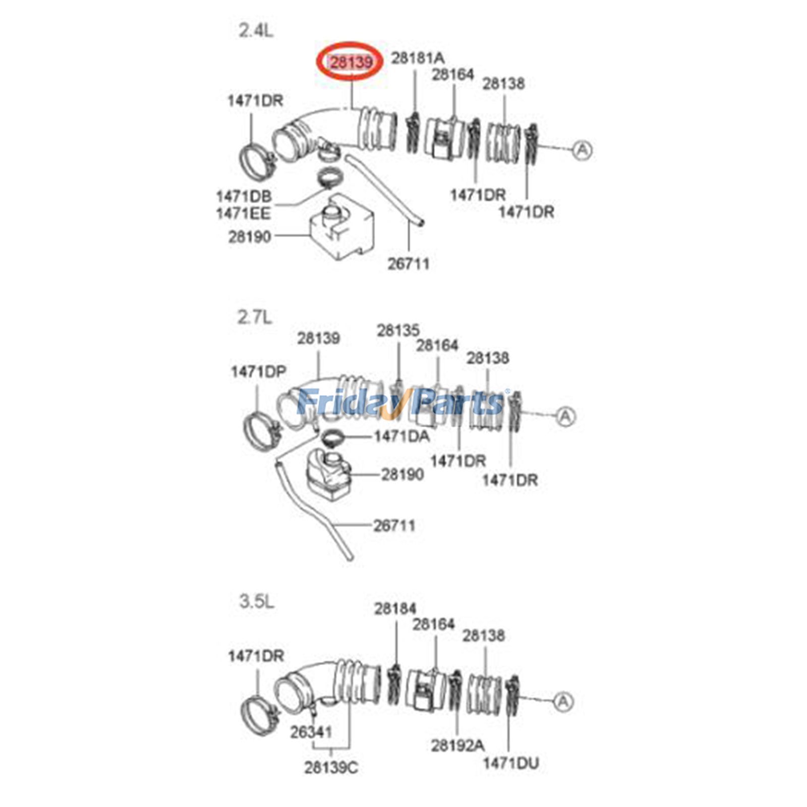  Air Intake Hose For HYUNDAI