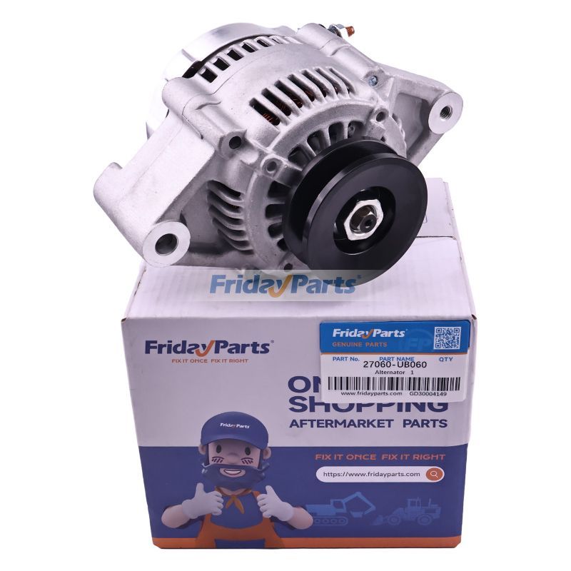 トヨタエンジン 4Y フォークリフト 02-8FGF15 02-8FGF18 02-8FGF20 02-8FGF25 02-8FGF30 02-8FGJF35 02-8FGKF20 用オルタネーター 27060-UB060